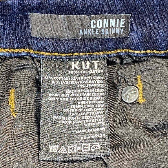 Kut From The Kloth Jeans Womens 10 Blue Connie Ankle Skinny Frayed Hem Denim - Picture 10 of 15
